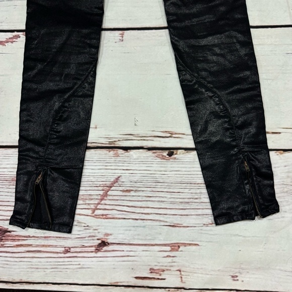 ALLSAINTS SPITALFIELDS women’s cigarette skinny jeans in size 28 Shiny Black EUC - Picture 6 of 16